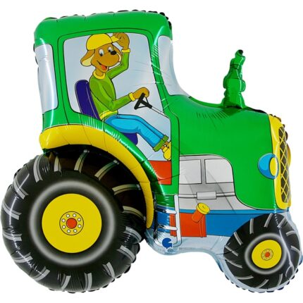 Balon Folie Figurina Tractoras Verde, 76 cm, 222GR