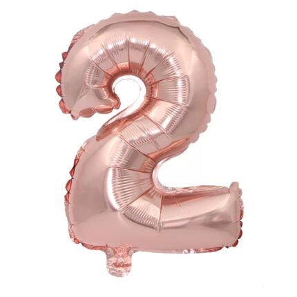 Balon folie cifra 2, culoare Rose Gold, 81 cm, It's Party Time
