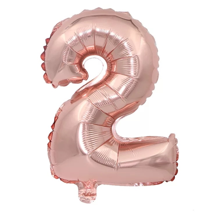 Balon folie cifra 2, culoare Rose Gold, 81 cm, It's Party Time