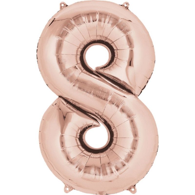 Balon figurina, Cifra 8, RoseGold, 100 cm