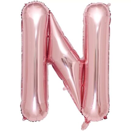 Balon Litera, 40 cm, rose gold, Litera N