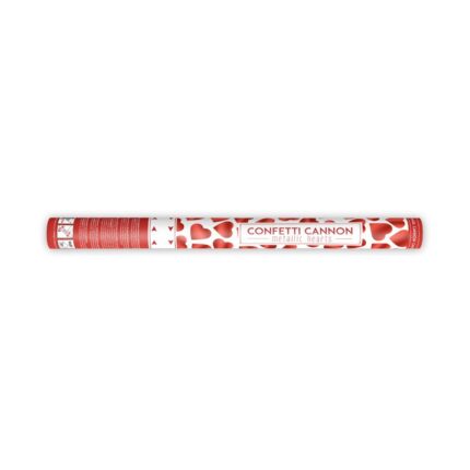 Set confeti, forme de inima metalizate, rosu, 60cm, 36 bucati