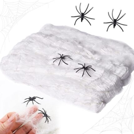 Panza De Paianjen, Openhome, Set Halloween, Realism Si Efect Infricosator, Panza Flexibila Si Modelabila, 90 cm, Alb/Negru