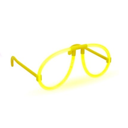 Ochelari luminescenti de petrecere, PROCART, forma aviator, accesoriu neon, galben