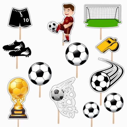 Set 12 figurine tort/briose Fotbal, KZE Prints, Photo Paper Glossy