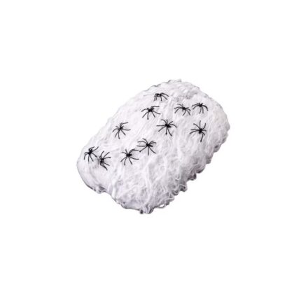 Set de 2 panze si 8 paianjeni artificiali pentru Halloween Yelyan, poliester/plastic, alb/negru