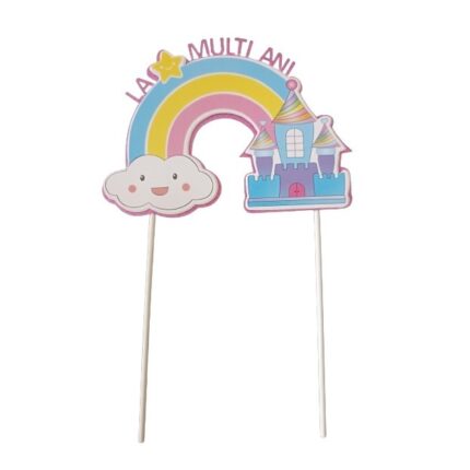 Topper decoratiune tort La multi ani, party