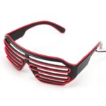 Ochelari luminosi cu fir El Wire, PROCART, 3 moduri iluminare, accesoriu party si festival, invertor baterii, rosu