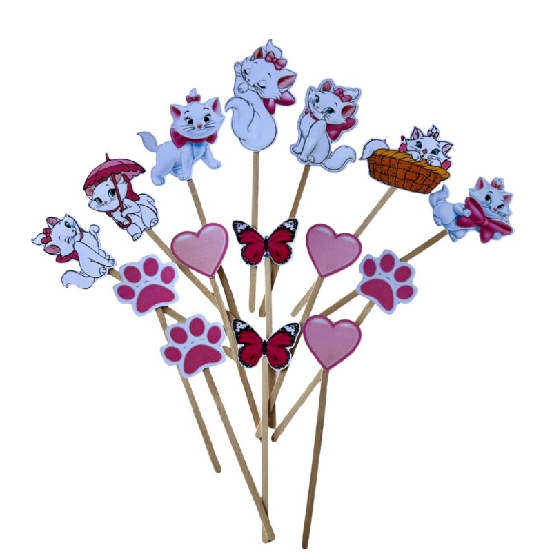Set toppere tort, PISICUTA MARIE, 15 figurine, carton