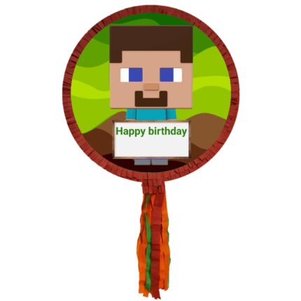 Pinata minecraft personalizabila cu nume, bat inclus si 10 jucarii surpriza