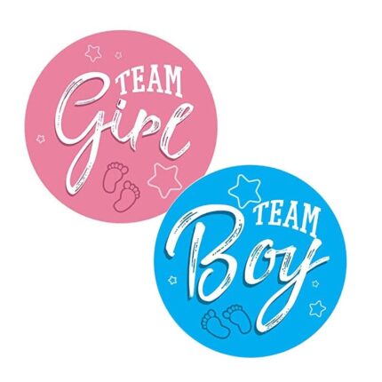 Set 30 buc stickere Team Boy, Team Girl, Petrecere copii