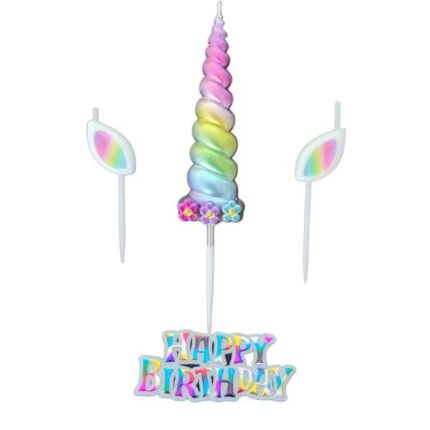 Lumanare tort unicorn 3 buc