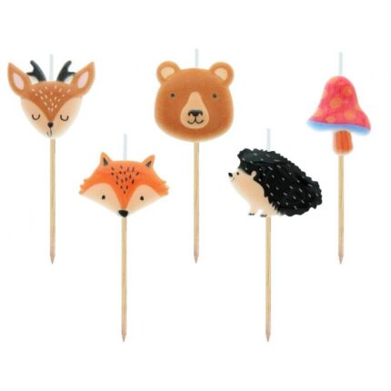 Set 5 Lumanari Animalute Padure 8cm, SF-PZWL