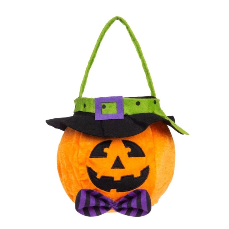 Cos pentru Halloween, reutilizabile, model dovleac, 16x26cm, multicolor