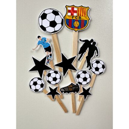 Set toppere tort, decoratiuni petrecere, FOTBALL, 13 figurine, carton