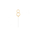 Lumanare scanteietoare, auriu, 17 cm Cifra 8