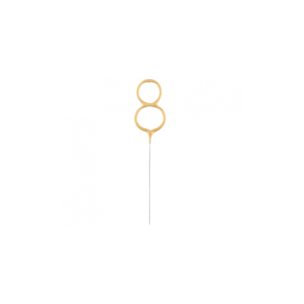 Lumanare scanteietoare, auriu, 17 cm Cifra 8