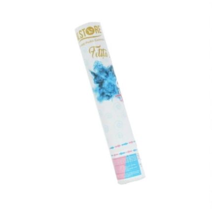 Tun confetti gender reveal cu pudra colorata bleu, 40 cm