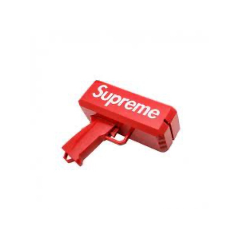 Pistol de aruncat bani sau pliante, pentru petreceri si aniversari, 100 de bancnote incluse, culoare Rosu