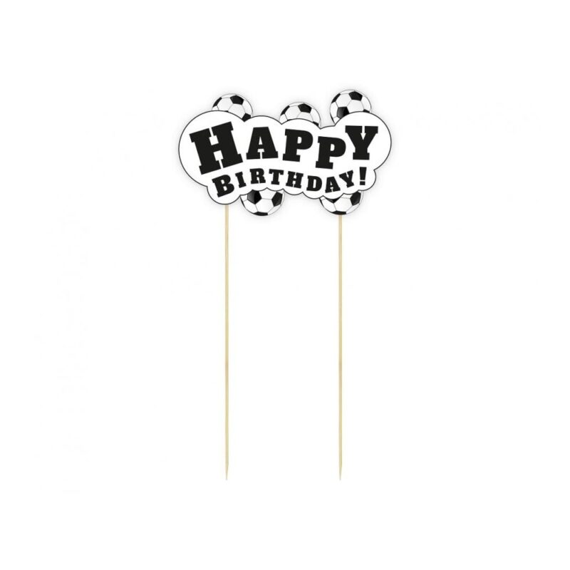 Topper pentru tort happy birthday model fotbal