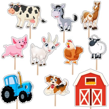 Set 10 figurine tort Ferma, KZE Prints, Photo Paper Glossy