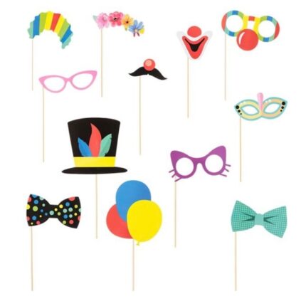 Set 12 accesorii pentru petrecere, foto props, multicolor