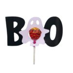 Decoratiune de Halloween, Bomboana Chupa Chups, Negru, 13, 5×7, 5 cm, DH087