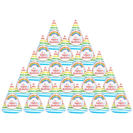 Set 20 coifuri petrecere copii pentru aniversari, Minetgnon®, 3D, 15cm, Verde/Albastru