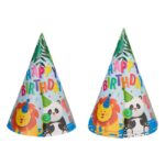 Coifuri Party de Carton cu Animale tematica jungla16cm - 6buc