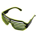 Ochelari luminosi cu fir El Wire, PROCART, 3 moduri iluminare, accesoriu party si festival, invertor baterii, verde