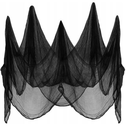 Decoratiune, Halloween, Decoratiune De Perete Sau De Masa, Material Usor Si Transparent, Asemanator Cu Un Bandaj, Latime 2 m, Lungime 2.5 m, Negru