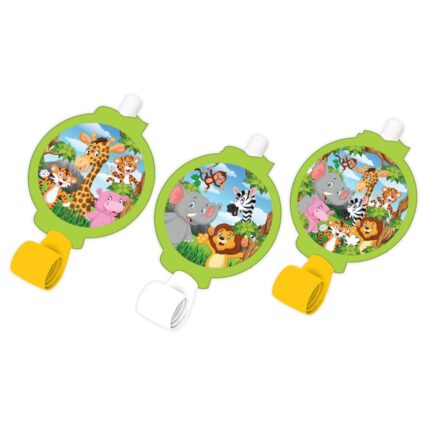Set 6 Fluiere Petrecere Animale Safari, SF5563, Multicolor