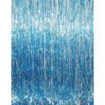 Set 2 bucati perdea decorativa, It's Party Time, din folie Bleu Glitter pentru petreceri aniversare