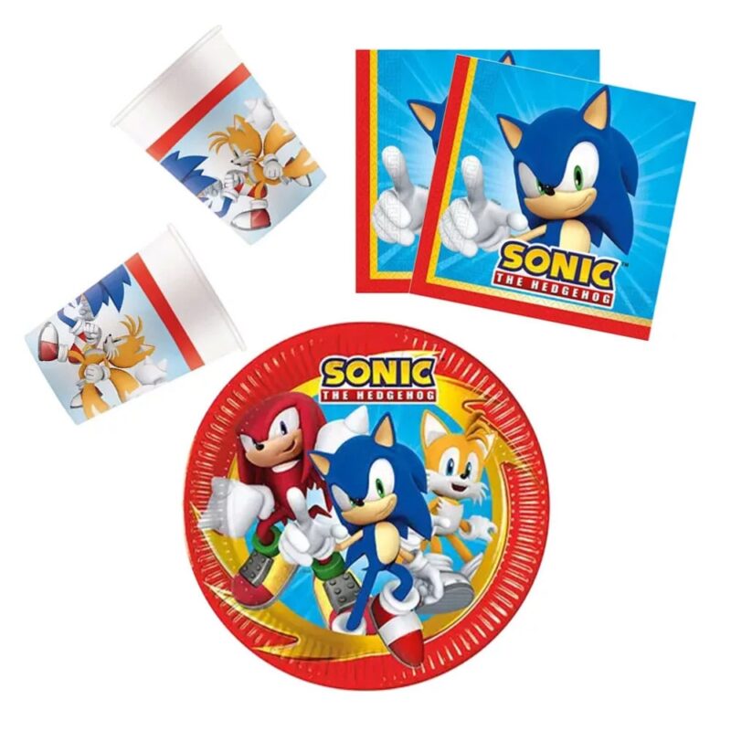 Set de petrecere Sonic the Hedgehog cu farfurie de 23 cm, 36 de piese
