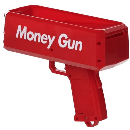 Pistol De Bani Money Gun Pentru Petreceri Bancnote Incluse Rosu