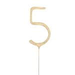 Artificie de mana cifra 5 cu scantei auriu 6 cm