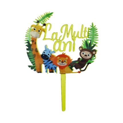 Decoratiune pentru tort, animale salbatice, 23 cm