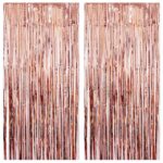 Set 2 bucati perdea decorativa, It's Party Time, din folie rose gold metalizat pentru petreceri aniversare