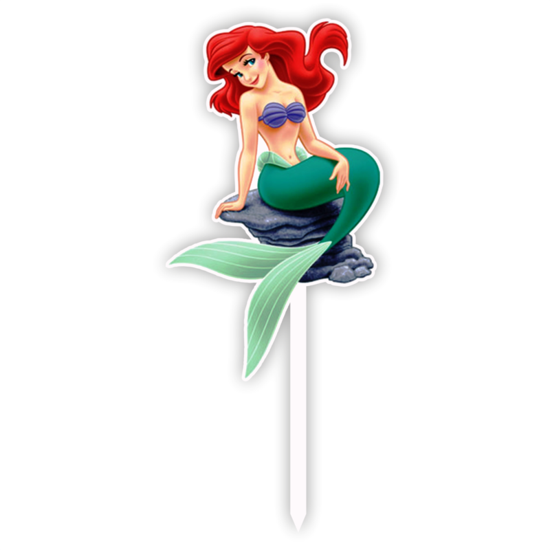 Topper tort UV Mica sirena, Ariel, Inedit Print, MDF, TC985, 10 cm