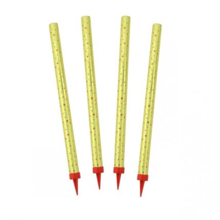 Set 4 lumanari pentru tort, artificii, 25cm, ardere 120secunde, aurii