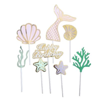 Set 8 Decoratiuni Tort Sirena