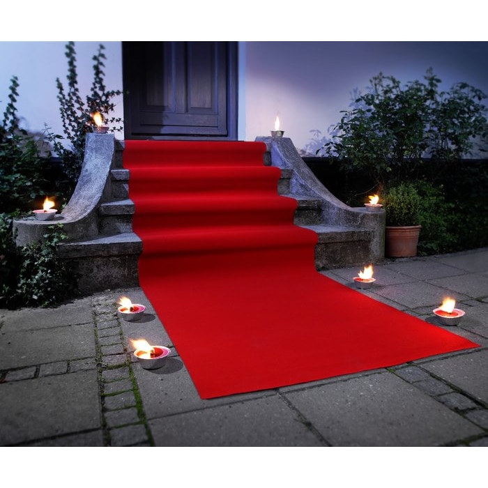 Covor decorativ, Unicolor, Rosu, 1m latime cu 10m lungime