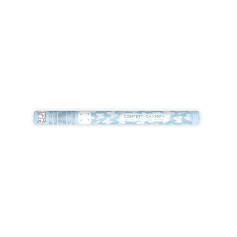 Tun Confetti Fluturi, alb, 60 cm - PartyMag