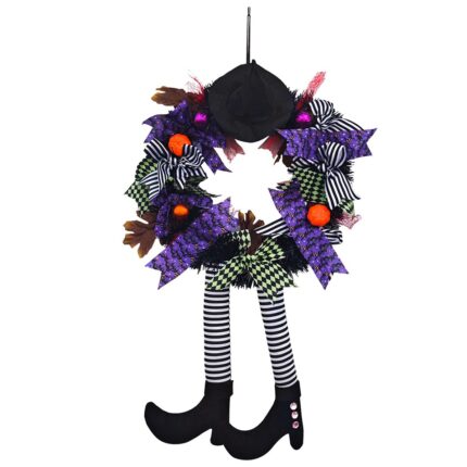 Decoratiune de Halloween EZGETOP® umeras pentru usa, 46 x 64 cm, Violet