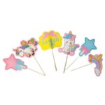 Set 6 decoratiuni briosa / tort unicorn 8 cm