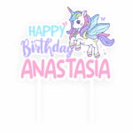 Topper tort UV, Personalizat cu nume, Unicorn, Inedit Print, MDF, TC1008,13 cm