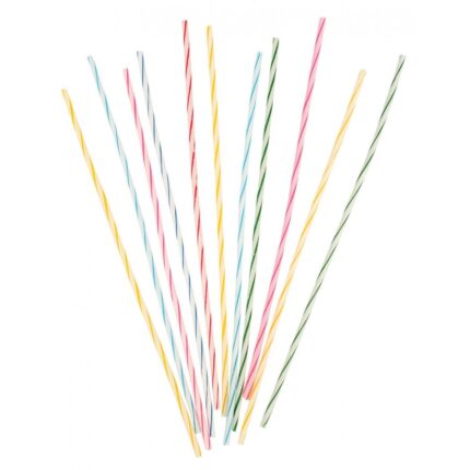 Set 24 lumanari pentru tort, 18cm, Model spirala, Multicolor