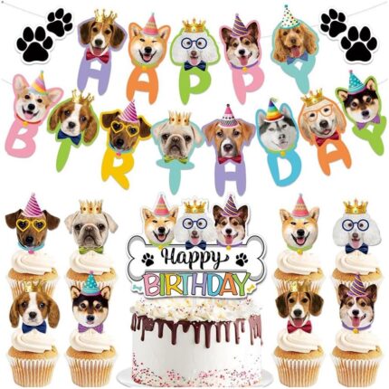 Set 24 aniversare decoratiuni tort, Chucai, Pentru caini, La multi ani