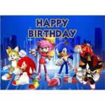Poster de fundal, SONIC, de la SMLH, pentru ziua de nastere a copiilor sau pentru diverse alte evenimente, ori decorare camera copil, dimensiune 120 x 80 cm