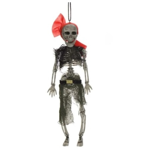Schelet cu esarfa rosie, model pirat BUR pentru petrecerea de Halloween